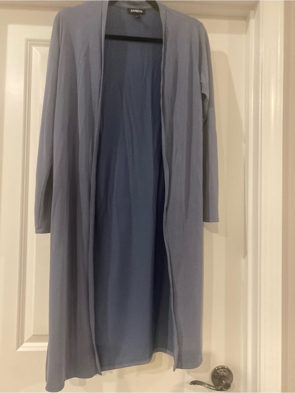 Express Long Open-Front Duster Cardigan - Light Blue